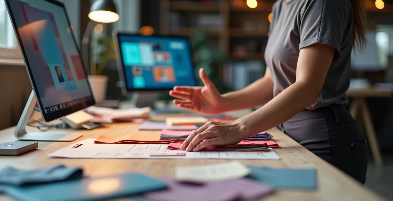 Digitales Modedesign-Studio mit 3D-Visualisierung nachhaltiger Kleidung