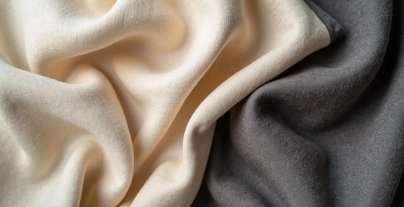 Makroaufnahme verschiedener hochwertiger Stoffe für Oversize-Mode