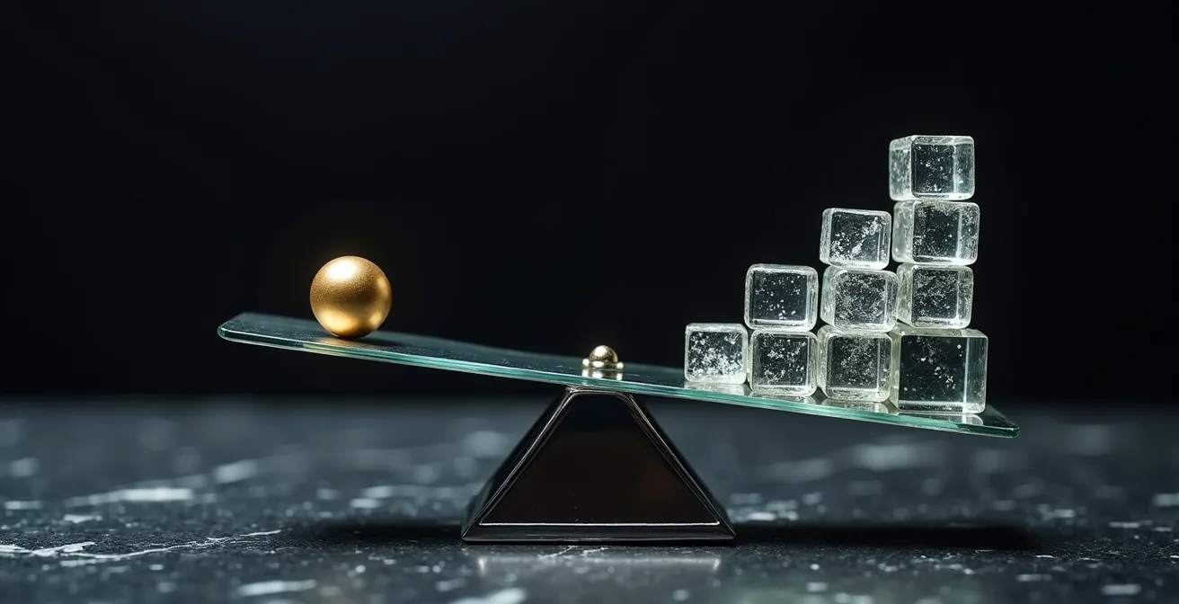 Metaphorische Darstellung der Hebelwirkung von Preiserhöhungen auf den Unternehmensgewinn