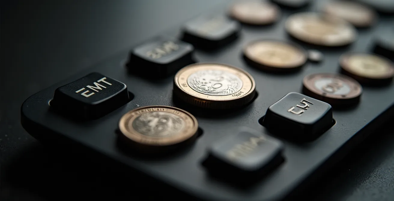 Makroaufnahme einer Berechnung mit deutschen Kostenfaktoren